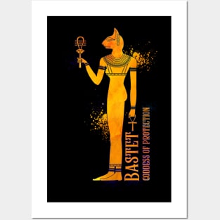 Egyptian goddess Bastet colored drawing Posters and Art